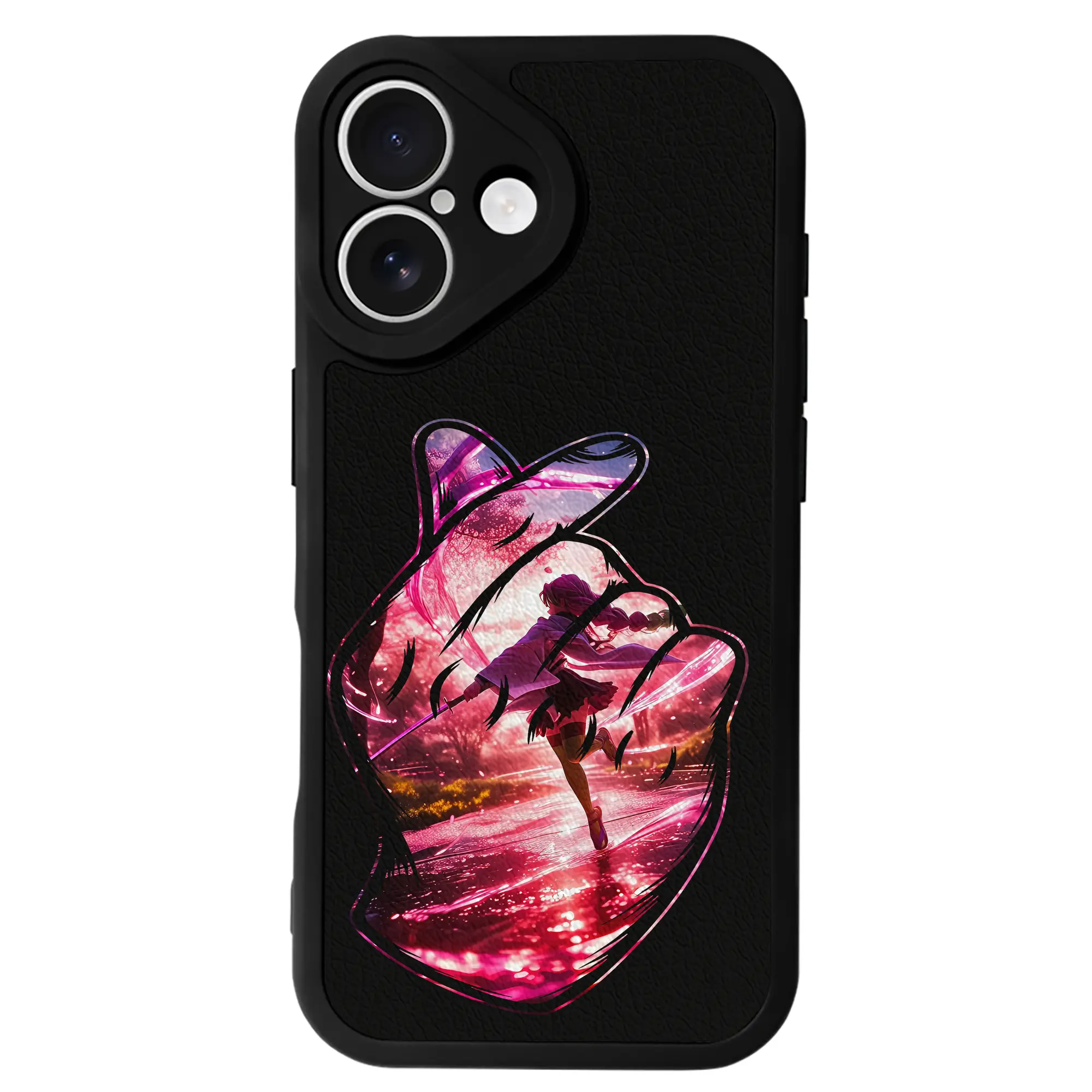 鬼滅の刃 グッズ,甘露寺 蜜璃 - IPhone 16シリーズ対応 ・ シリコンスマホケース ・ レザー調 ・ 高精度フィット ・ 耐衝撃 ・ ワイヤレス充電対応 ・ 精密カット